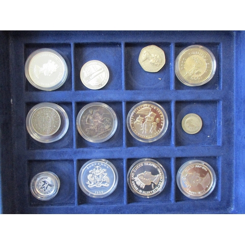 855 - Collection in Westminster cases with GB 1888 and 1900 crowns fair, modern encapsulated silver proofs... 