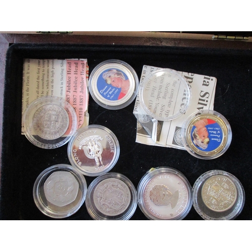 855 - Collection in Westminster cases with GB 1888 and 1900 crowns fair, modern encapsulated silver proofs... 