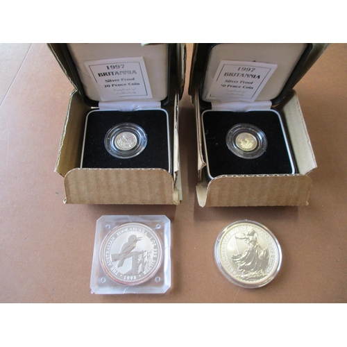 867 - World collection in 2 boxes with GB boxed silver proofs FDC Britannia 20p 1997(2), uncirculated £2 B... 