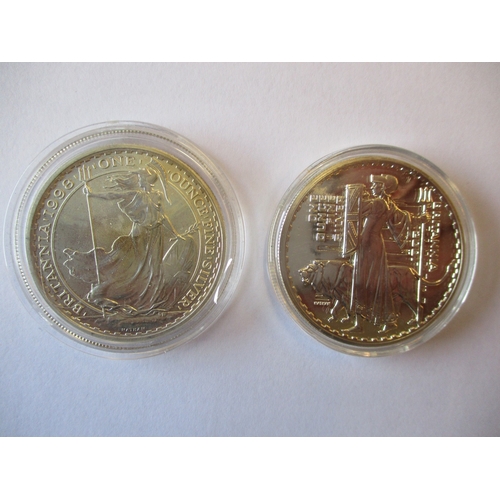 872 - World accumulation with GB Britannia £2 1998, 2001, 2008, 2022, 2023 uncirculated, encapsulated silv... 