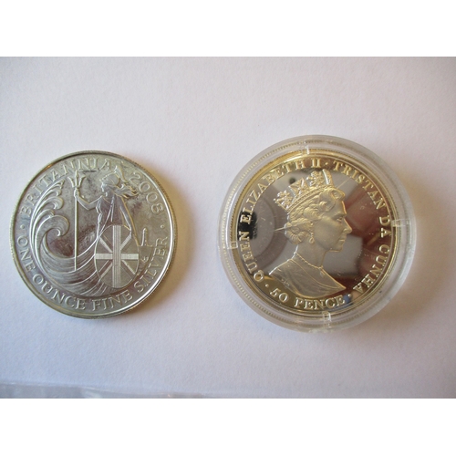 872 - World accumulation with GB Britannia £2 1998, 2001, 2008, 2022, 2023 uncirculated, encapsulated silv... 