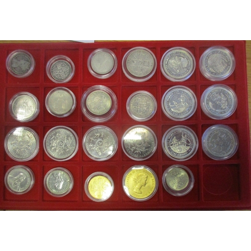 873 - Collection of largely 20th century issues in 5 trays in metal Leuchturm/Lighthouse coin case, includ... 