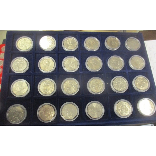 873 - Collection of largely 20th century issues in 5 trays in metal Leuchturm/Lighthouse coin case, includ... 