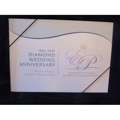 878 - 2007 Diamond Wedding anniversary silver proof cased set of 18 FDC. (½B)