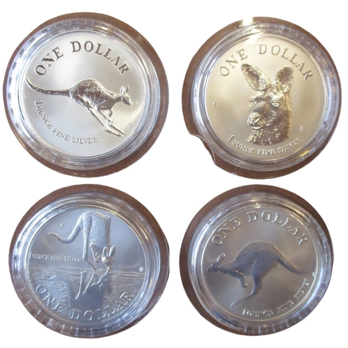 909 - Australia. Silver uncirculated encapsulated range with $10 1997 Sydney Harbour Bridge, $1 Kookaburra... 