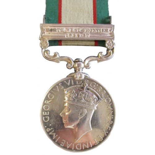 90 - 1936 India GSM North West Frontier 1936-37 clasp, WW2 Defence Medal and BWM to 563570 L.A.C. B.J. St... 