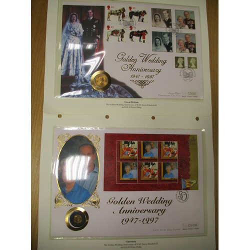 731 - Investment Gold Lot – documents required. 1997 'Golden Wedding Anniversary' commemorative covers wit... 