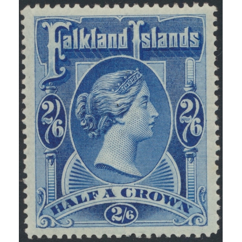 104 - Falkland Islands. QV-QEII M/U coln on stockleaves, incl 1878-79 1/- bistre-brown block of 4 UM, 1898... 