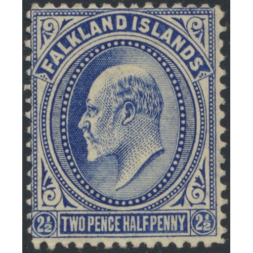 104 - Falkland Islands. QV-QEII M/U coln on stockleaves, incl 1878-79 1/- bistre-brown block of 4 UM, 1898... 