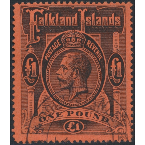 104 - Falkland Islands. QV-QEII M/U coln on stockleaves, incl 1878-79 1/- bistre-brown block of 4 UM, 1898... 