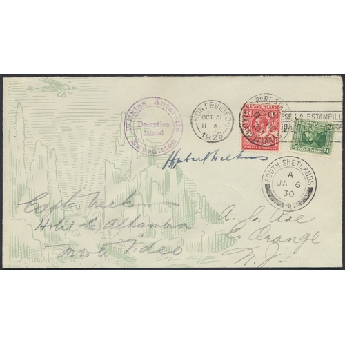 119 - Antarctica. 1929 Wilkins-Hearst Antarctic Expedition illustrated cover signed by Hubert Wilkins, wit... 