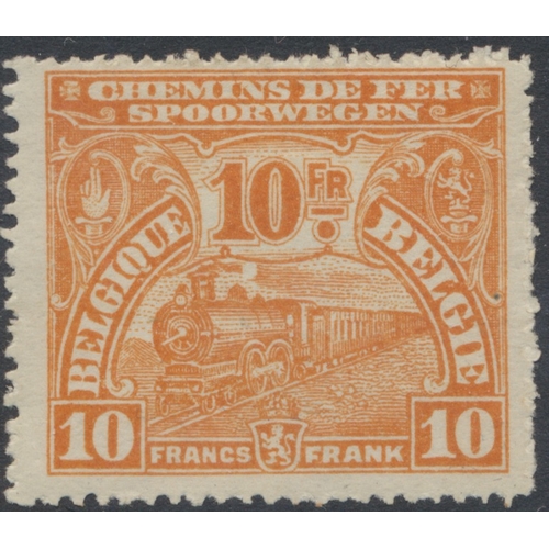 124 - Belgium. Railway Parcels. M/U coln on album leaves, incl 1879-82 vals to 1f grey U, 1882-94 vals to ... 