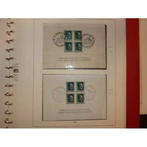 147 - Germany. 1945-1960s M/U coln in 4 ring binders, incl 1937 Hitler M/S U, Allied British and American ... 