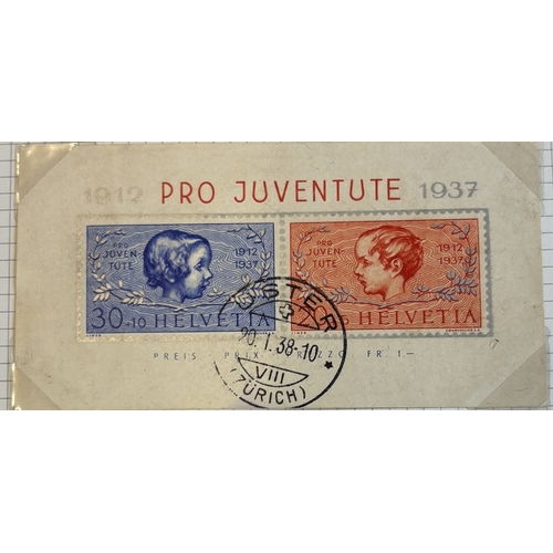 162 - Switzerland. Early to modern M/U coln in 4 ring binder albums, incl 1900 set of 3 U, Pro Juventute i... 