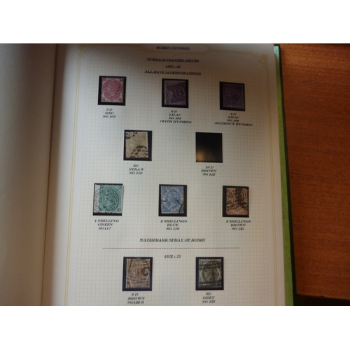 164 - QV-QEII M/U coln in 2 SG Simplex albums, incl 1840 1d black 4 margins U, 2d blue 4 margins U, Surfac... 