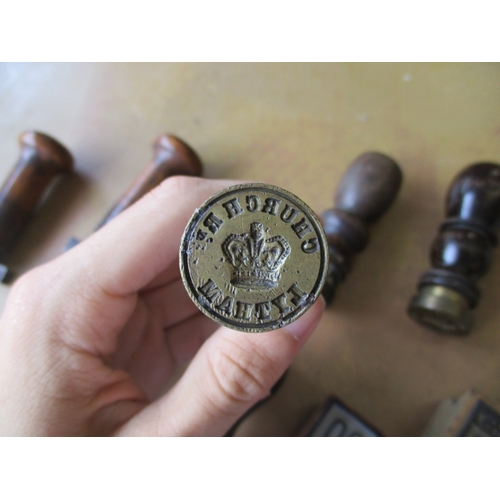 192 - Postal History. Lancashire Post Office handstamp devices, comprising 2 Victorian boxed T-shaped expl... 