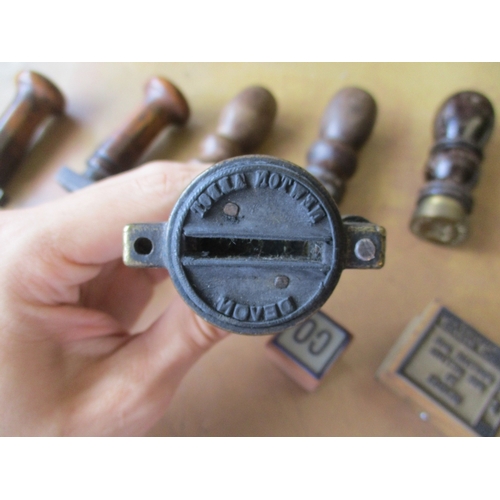 192 - Postal History. Lancashire Post Office handstamp devices, comprising 2 Victorian boxed T-shaped expl... 