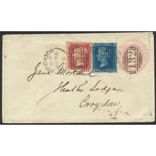 195 - Postal History in 1 binder, incl seln 1800s pre-paid items, July 1840 wrapper bearing 1d black (3 ma... 