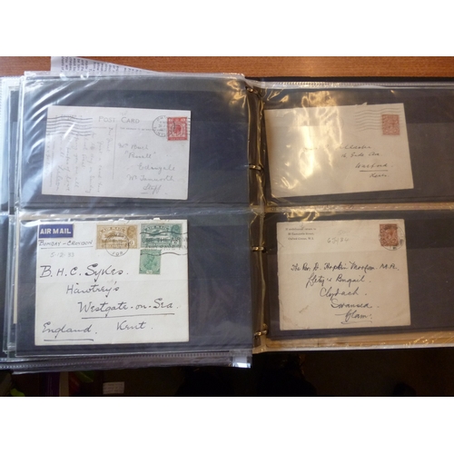 195 - Postal History in 1 binder, incl seln 1800s pre-paid items, July 1840 wrapper bearing 1d black (3 ma... 