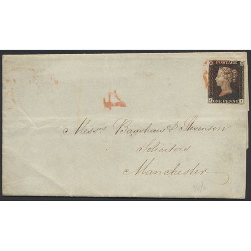 199 - QV, Postal material with Manchester postmarks incl 1d Mulready with a red M/C and Sep 1840 Mancheste... 