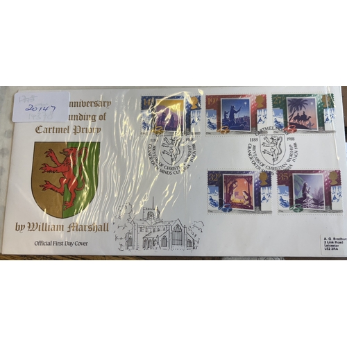 306 - 1981-1988 First day covers coln loose in plastic wallets, incl special h/s Official covers with 1981... 