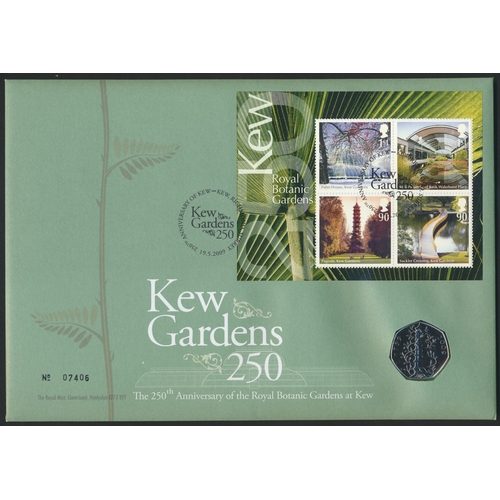 315 - 2009 Kew Gardens 250th anniversary cover with 50p Kew Gardens uncirculated inset. (See photo) (R)