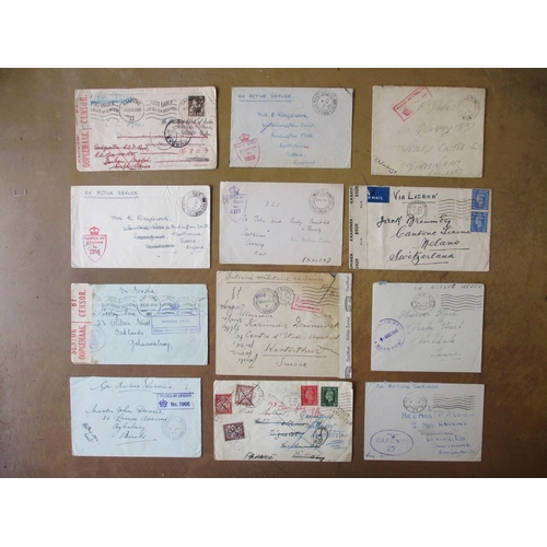 61 - Accum of WWII censored mail, incl POW, military and undercover mail, to a range of destinations - GB... 