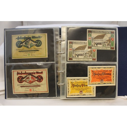 326 - Germany. Notgeld collection in 3 albums with Bielefeld 50pf (2), silk 25m (2), etc (approx 720) plus... 