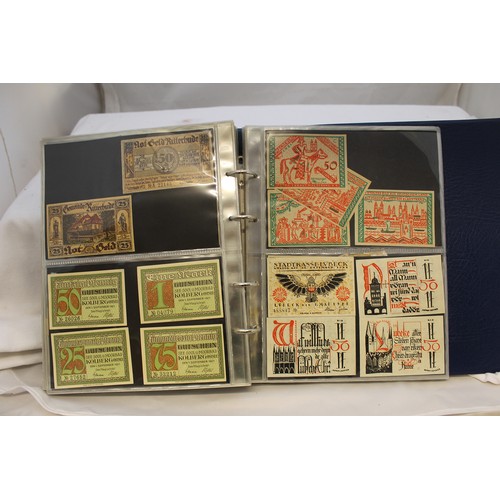 326 - Germany. Notgeld collection in 3 albums with Bielefeld 50pf (2), silk 25m (2), etc (approx 720) plus... 