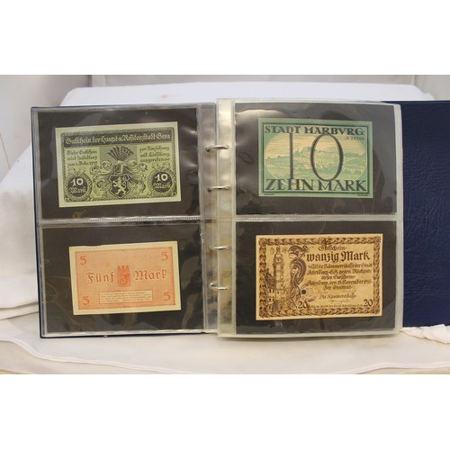 326 - Germany. Notgeld collection in 3 albums with Bielefeld 50pf (2), silk 25m (2), etc (approx 720) plus... 