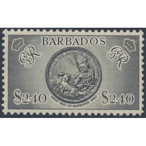 101 - Barbados. Coln M on stockbook pages, incl 1882-6 vals to 1/-, 1892-03 vals to 2s6d, 1897-8 Jubilee s... 