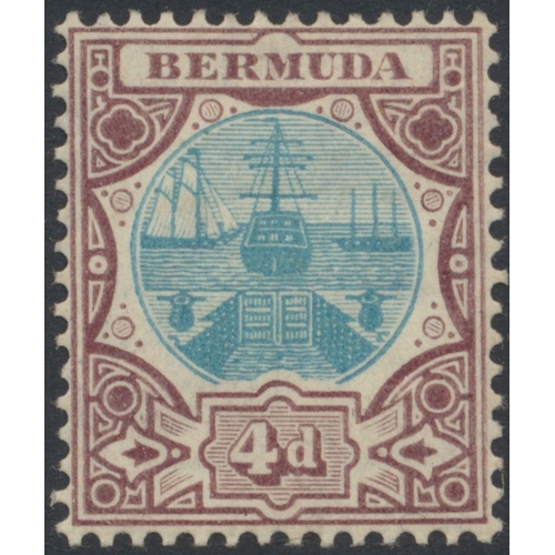 102 - Bermuda. Coln M on stockbook pages, incl 1865-03 vals to 1/-, 1883-04 vals to 1/-, 1906-10 set part ... 