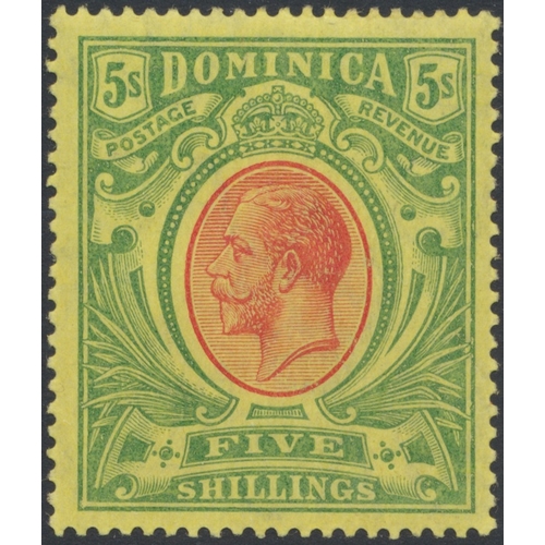 115 - Dominica. Coln M on stockbook pages, incl 1907-8 set (6d is toned), 1908-20 vals to 5/-, 1923-33 val... 