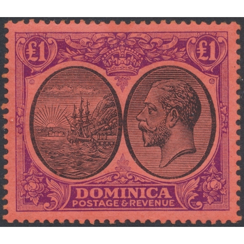 115 - Dominica. Coln M on stockbook pages, incl 1907-8 set (6d is toned), 1908-20 vals to 5/-, 1923-33 val... 