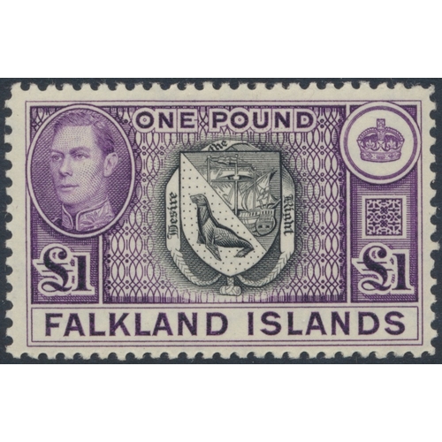 116 - Falkland Islands. QV-QEII M/UM coln in 1 stockbook, incl 1891-02 vals to 1/- M, 1898 2s6d and 5/- M,... 