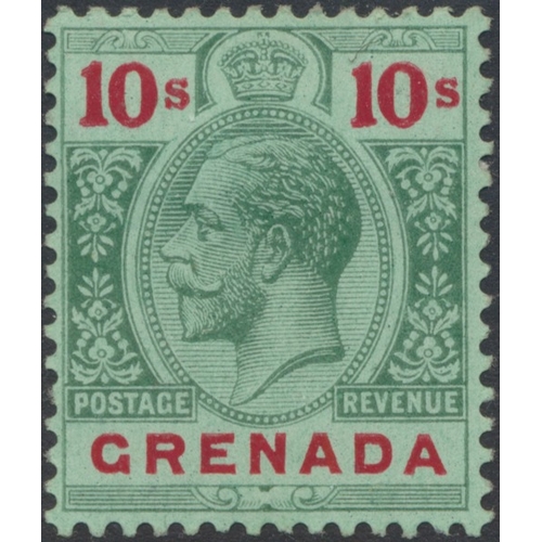 124 - Grenada. Coln M on stockbook pages, incl 1895-99 vals to 1/-, 1902 vals to 10/-, 1904-6 Badge of Col... 