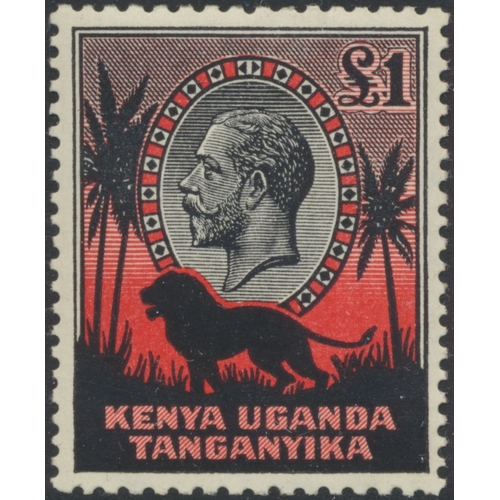 128 - Kenya, Uganda, and Tanganyika. M coln on stockbook pages, incl British East Africa 1890 vals to 5r, ... 