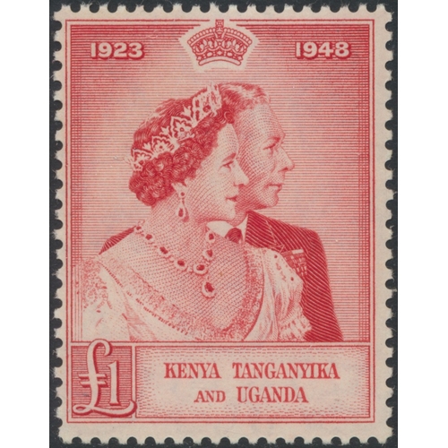 128 - Kenya, Uganda, and Tanganyika. M coln on stockbook pages, incl British East Africa 1890 vals to 5r, ... 