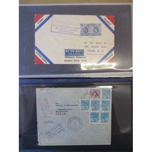 13 - World postal history coln in 2 binders, incl 1894 Japan advertising card, 1900 South Africa to GB st... 