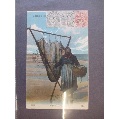 13 - World postal history coln in 2 binders, incl 1894 Japan advertising card, 1900 South Africa to GB st... 