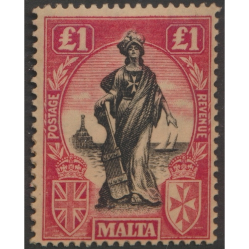 130 - Malta. QV-QEII coln M on stockbook pages, incl 1885-90 set, 1904-14 vals to 5/-, 1914-21 vals to 5/-... 