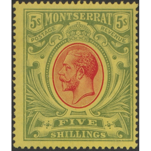 131 - Montserrat. Coln M on stockbook pages, incl 1903 vals, 1908 vals to 5/-, 1908-14 set, 1914 5/-, 1916... 