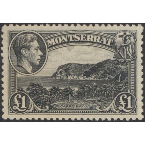 131 - Montserrat. Coln M on stockbook pages, incl 1903 vals, 1908 vals to 5/-, 1908-14 set, 1914 5/-, 1916... 