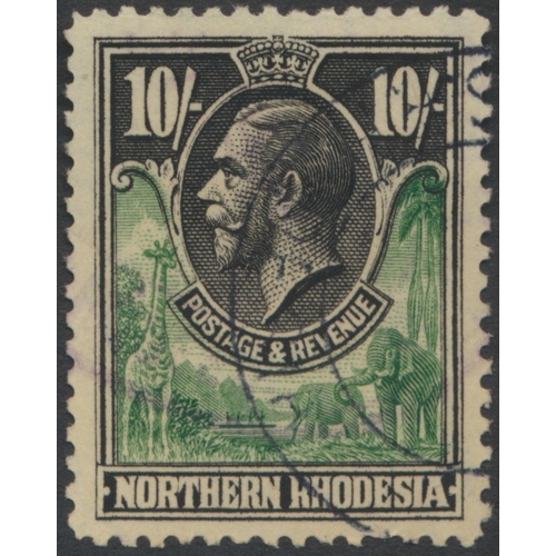 140 - Rhodesias. QV-QEII M/U coln, incl Northern Rhodesia 1925-29 vals to 10/- U, Nyasaland 1895 2/6d U; R... 