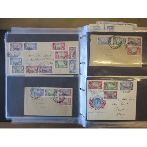 141 - Rhodesias. FDCs coln, 1938-1970s, in single vol and loose, incl 1947 Royal Visit, 1947 Victory, 1953... 