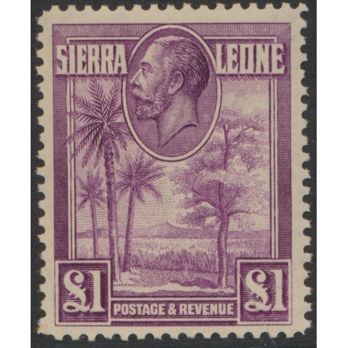 147 - Sierra Leone. Coln M on stockbook pages, incl 1896-7 vals to 5/-, 1903-5 mixed  vals to £1 (£1 is Wm... 