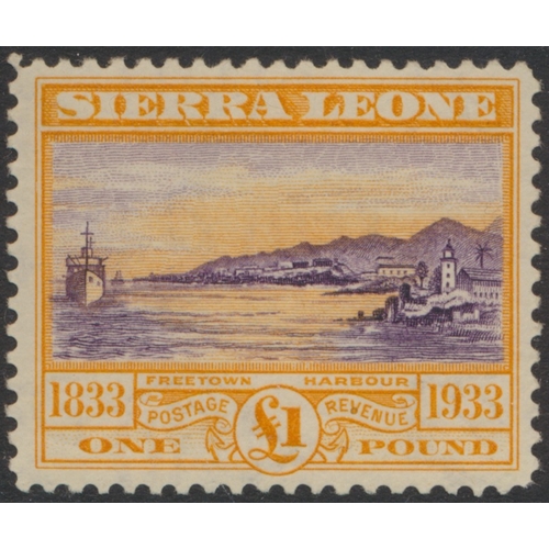 147 - Sierra Leone. Coln M on stockbook pages, incl 1896-7 vals to 5/-, 1903-5 mixed  vals to £1 (£1 is Wm... 