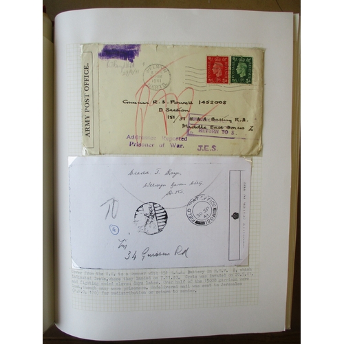 185 - Palestine. British Mandate incl British Forces in Palestine. Range of postal history in 3 albums, in... 