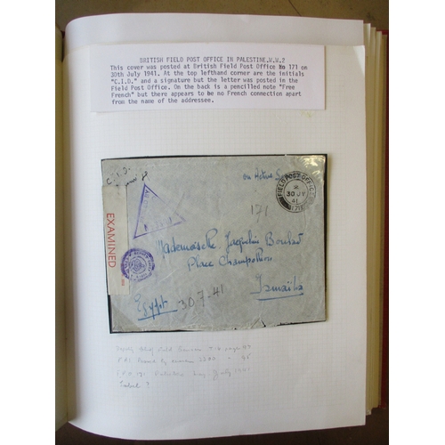 185 - Palestine. British Mandate incl British Forces in Palestine. Range of postal history in 3 albums, in... 