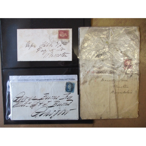 213 - A range of 1840 1d black covers and entires, incl Sept 1840 cover to Wolverhampton, Nov 1840 TP Brom... 